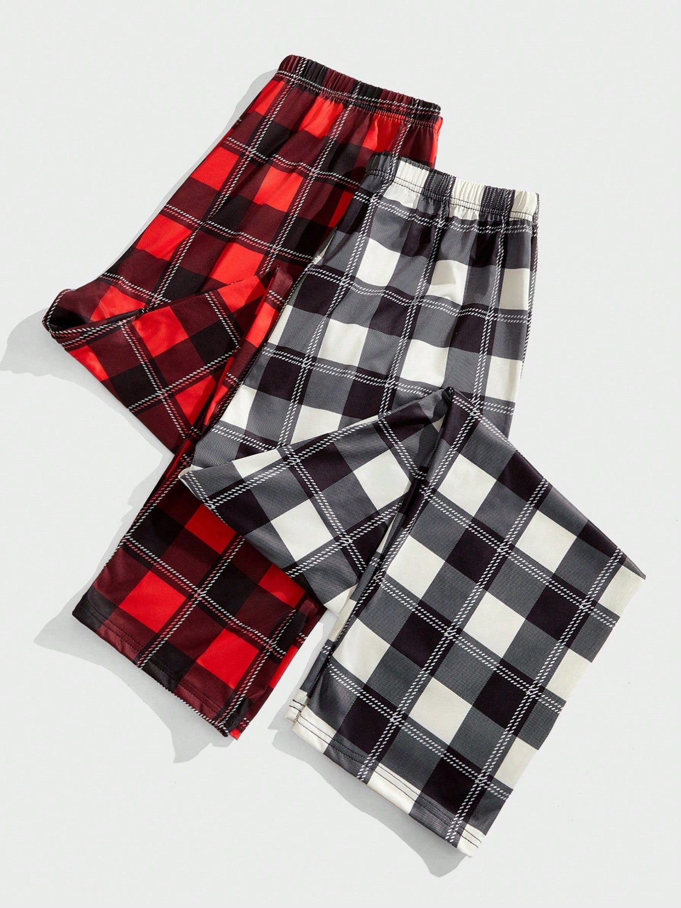 FamilyFrolics 2pcs/Set Men's Plaid Pajama Pants, Fall Winter Clothes