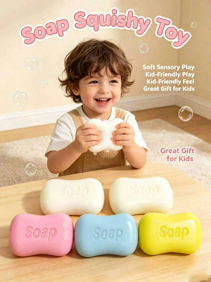 Fashion Simulated Daily Soap Squishy Toy, Elastic Tender Hand Feel Decompression Squishy, Palm Sized Portable Kneading Toy, Mood Calming Ornament For Study Dorm Commute Leisure Entertainment