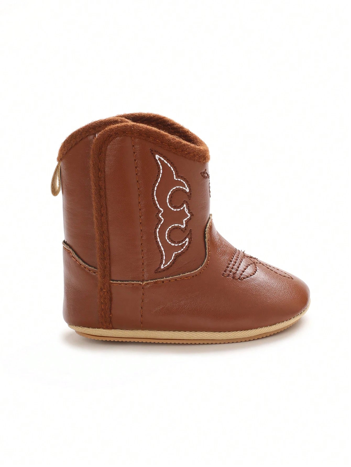 Fashionable 0-1 Years Old Baby Soft PU Sole Anti-Slip Infant Booties For Autumn