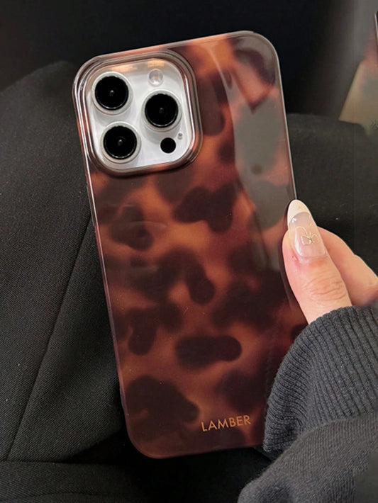 Fashionable Amber Leopard Gradient Protective Phone Case, Compatible With IPhone 17 Pro Max, 17 Pro, 17 Air, 17, 16, 15, 14, 13, 12, 11 Pro Max, Gradient Shock-Proof Protective Case