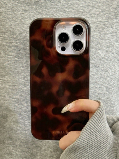 Fashionable Amber Leopard Gradient Protective Phone Case, Compatible With IPhone 17 Pro Max, 17 Pro, 17 Air, 17, 16, 15, 14, 13, 12, 11 Pro Max, Gradient Shock-Proof Protective Case