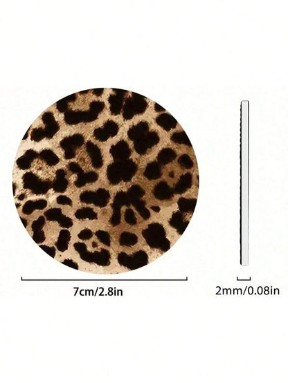 Fashionable & Durable Leopard Print Car Cup Holder Coasters (1/2pcs)| Suitable For Car, Home & Office| Daily Use Choice| Ideal Gift For Car Enthusiasts| Essential Car Accessory, Car Interior Acces