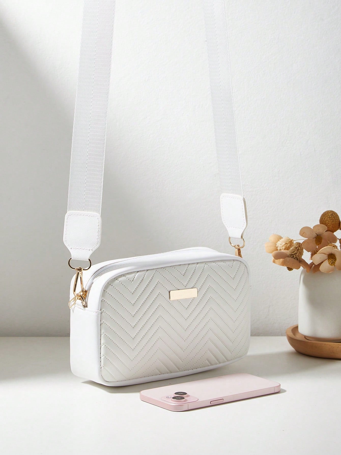 Fashionable & Minimalist Girls' Comfortable Coin Purse Crossbody Bag, Detachable Strap, Quality Feel, Exquisite Metal Decoration, Classic Design, Niche & Versatile