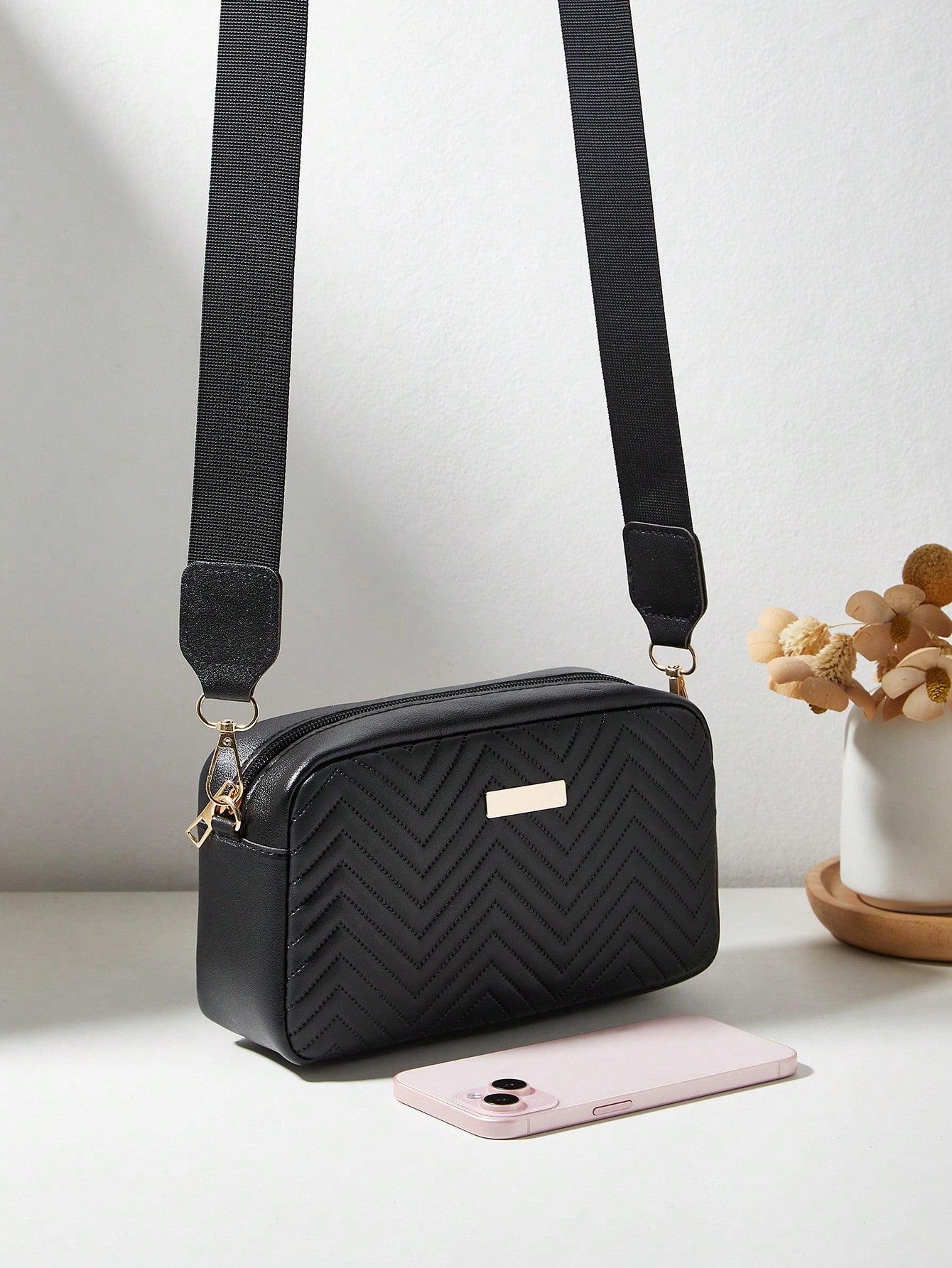Fashionable & Minimalist Girls' Comfortable Coin Purse Crossbody Bag, Detachable Strap, Quality Feel, Exquisite Metal Decoration, Classic Design, Niche & Versatile