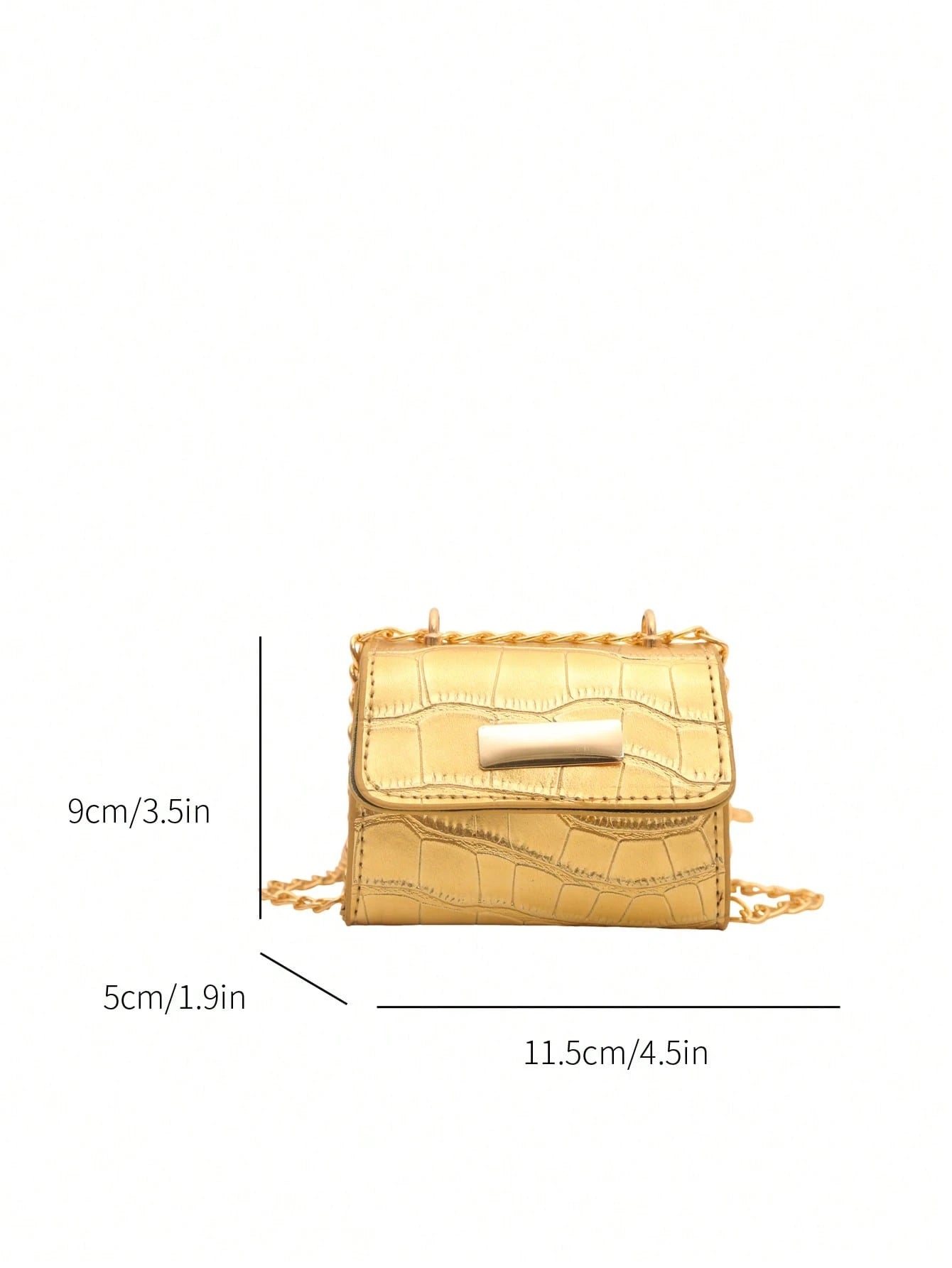 Fashionable Ultra Mini Crocodile Embossed Flap Shoulder Bag, Crossbody Bag, Metal Hardware Decoration, Metal Chain Strap, Suitable For Women Shopping, Dating, Gifts And Daily Use