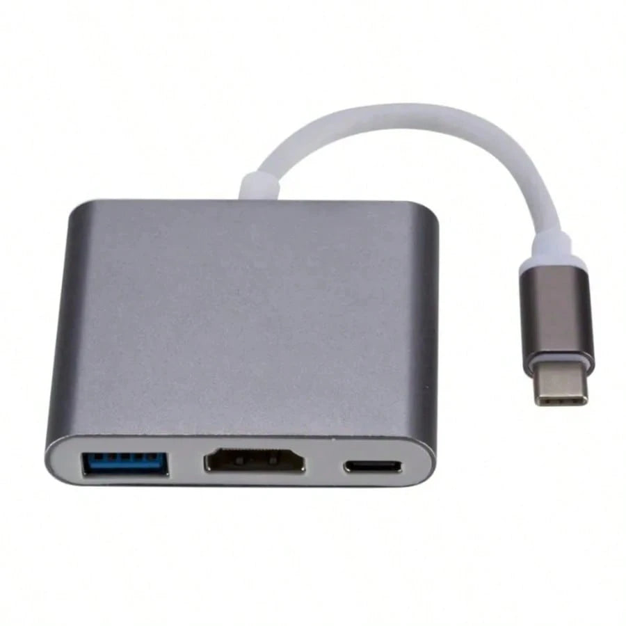 Fast Charging 3 In 1 USB C To HDMI-Compatible Adapter USB3.1 HUB Type C Charging Converter For MacBook Laptop Spring Easter Gift