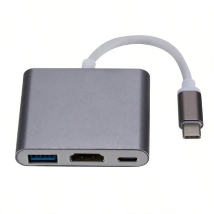 Fast Charging 3 In 1 USB C To HDMI-Compatible Adapter USB3.1 HUB Type C Charging Converter For MacBook Laptop Spring Easter Gift