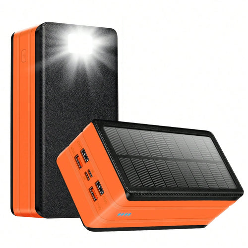Fast Charging Portable Power Supply Solar Charger Power Bank 80000mAh Portable Charger With USB-C In/Output 22.5W QC3.0 5 Out Ports Battery Pack Built-In 32 Led Flashlights For Smartphone Tablet Campi