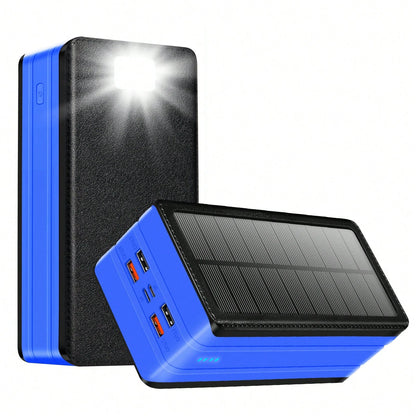 Fast Charging Portable Power Supply Solar Charger Power Bank 80000mAh Portable Charger With USB-C In/Output 22.5W QC3.0 5 Out Ports Battery Pack Built-In 32 Led Flashlights For Smartphone Tablet Campi