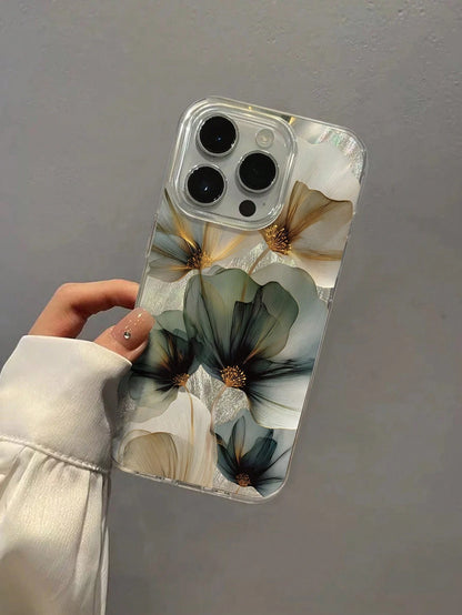 Feather Chiffon E Series Colorful Painted Shockproof Phone Case, Compatible With 17 Pro Max 17 Pro 17 Air 16 15 14 13 12 11 Pro Max XR XS, S24 S23 A04 A05 A14 A12 A15 A33 A53 A32 A35 A34, Durable Prot