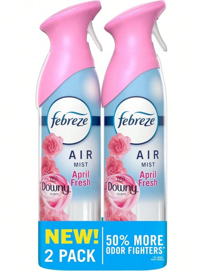 Febreze Air Mist, Air Freshener Spray, Odor Fighting Room Spray, Deodorizer For Home Bathroom Kitchen Office Apartment Dorm Room Classroom, Downy April Fresh Scent, 8.1oz (Pack Of 2): Everything Else