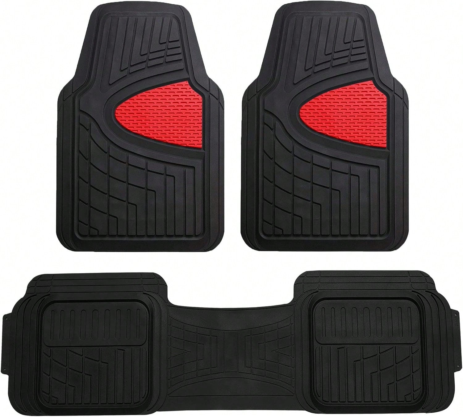 FH Group Car Floor Mats- Heavy-Duty Rubber Floor Mats For Cars, Universal Fit Full Set, Trimmable Automotive Floor Mats, Climaproof Floor Mats For