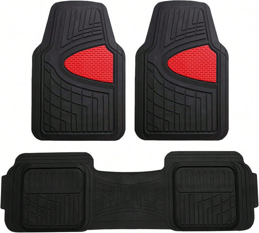 FH Group Car Floor Mats- Heavy-Duty Rubber Floor Mats For Cars, Universal Fit Full Set, Trimmable Automotive Floor Mats, Climaproof Floor Mats For