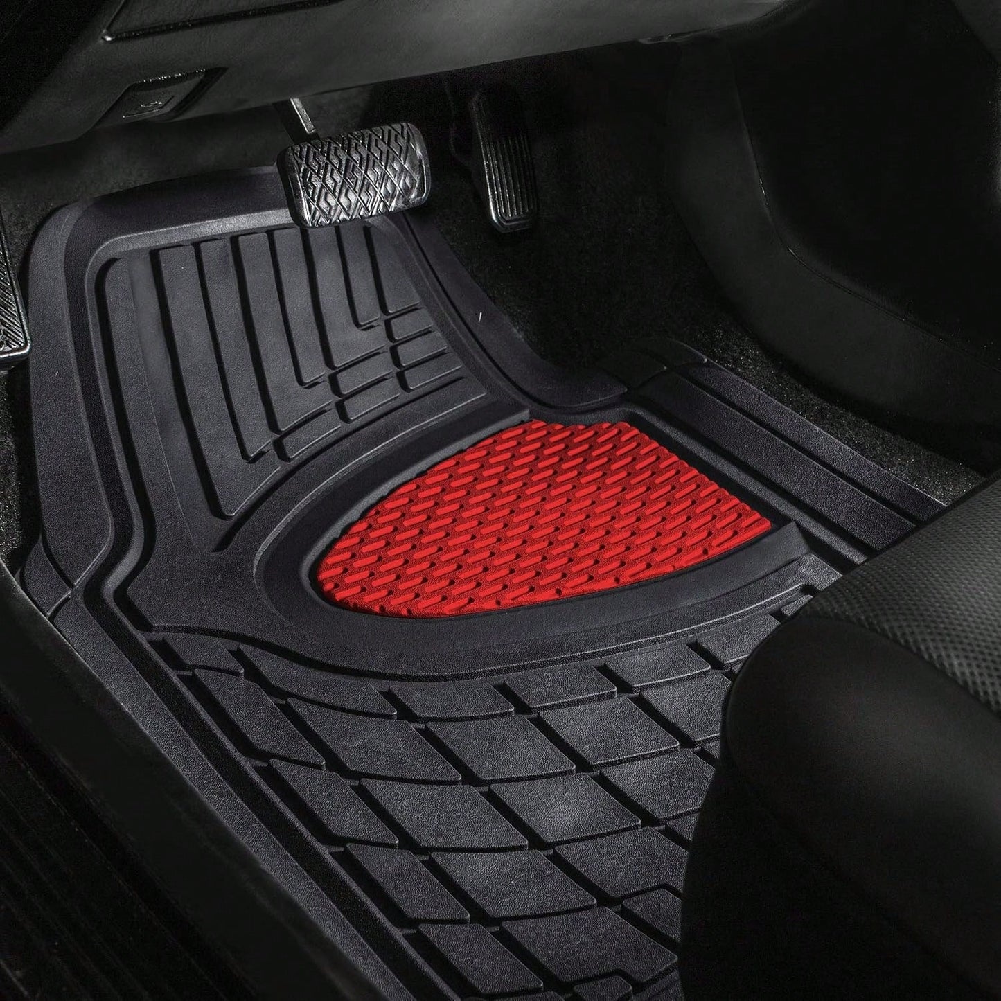 FH Group Car Floor Mats- Heavy-Duty Rubber Floor Mats For Cars, Universal Fit Full Set, Trimmable Automotive Floor Mats, Climaproof Floor Mats For