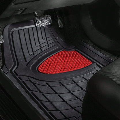 FH Group Car Floor Mats- Heavy-Duty Rubber Floor Mats For Cars, Universal Fit Full Set, Trimmable Automotive Floor Mats, Climaproof Floor Mats For