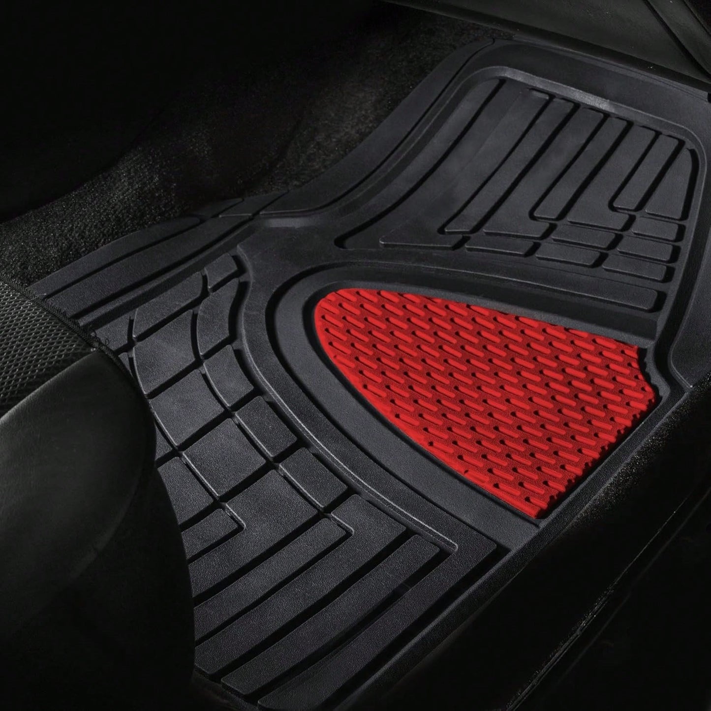 FH Group Car Floor Mats- Heavy-Duty Rubber Floor Mats For Cars, Universal Fit Full Set, Trimmable Automotive Floor Mats, Climaproof Floor Mats For