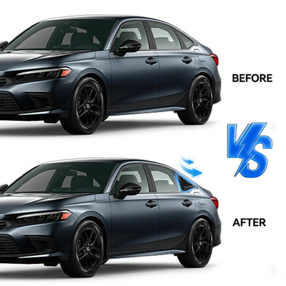 Fits 2022-2025 Civic 11th Sedan Side Window Louver Vent Gloss Black, Vehicle Accessory, Sleek Design, Durable Construction, Modern Vehicle Accessory, Sturdy Build