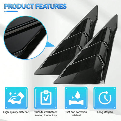 Fits 2022-2025 Civic 11th Sedan Side Window Louver Vent Gloss Black, Vehicle Accessory, Sleek Design, Durable Construction, Modern Vehicle Accessory, Sturdy Build