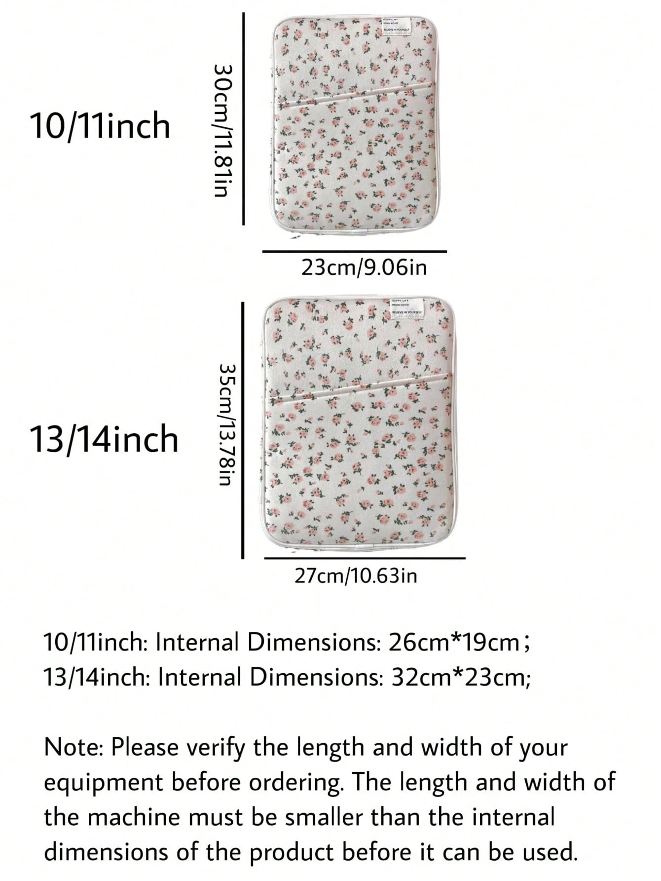 Floral Laptop Bag, Compatible With IPad/Compatible With Macbook 10-11 Inch 13-14 Inch, Multi Pocket Storage Accessories, Cute Tablet Inner Baglaptop Bag For Women Macbook Case College Essentials Back