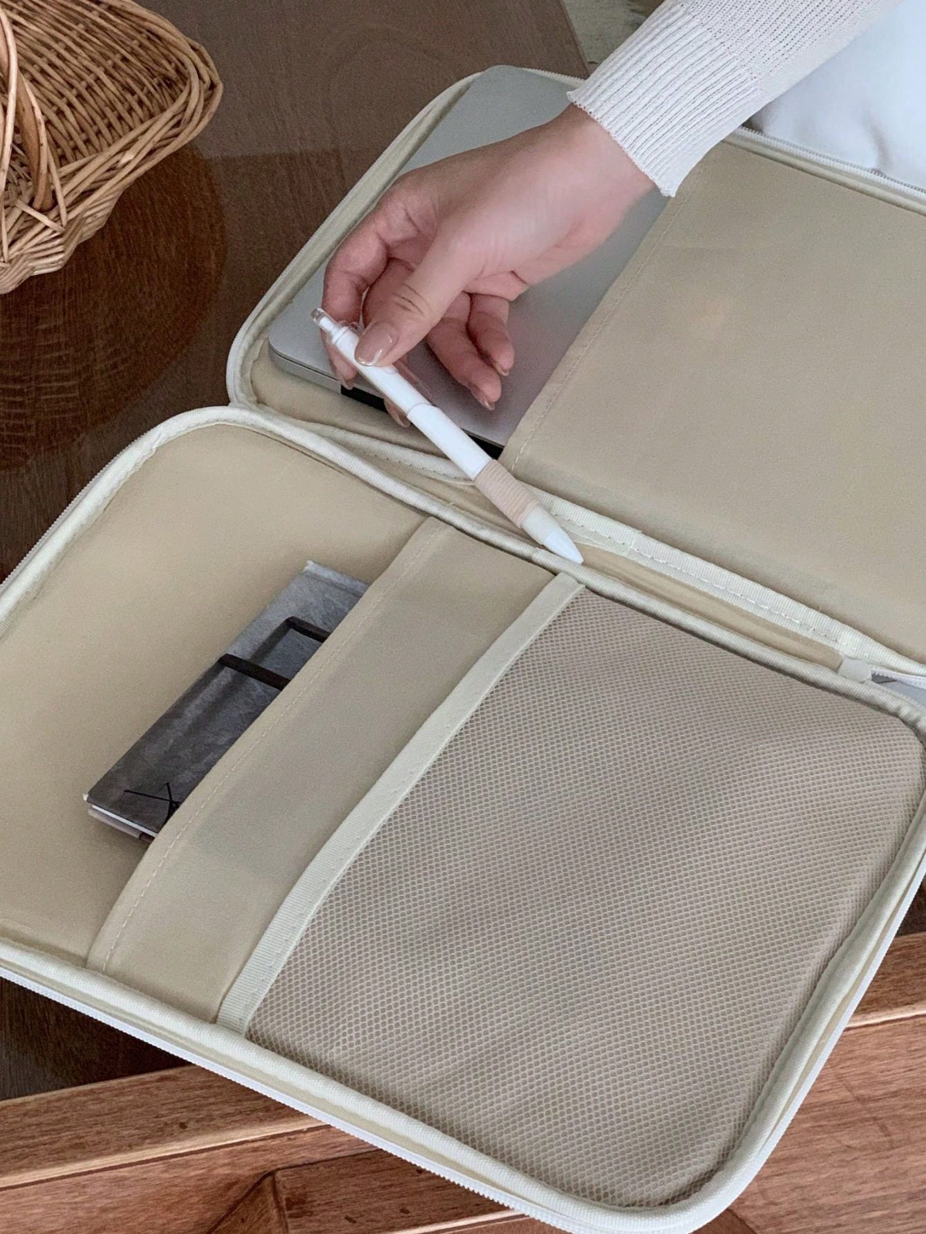 Floral Laptop Bag, Compatible With IPad/Compatible With Macbook 10-11 Inch 13-14 Inch, Multi Pocket Storage Accessories, Cute Tablet Inner Baglaptop Bag For Women Macbook Case College Essentials Back