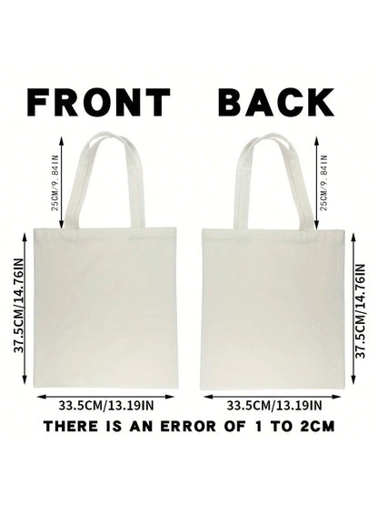 Flower Book Pattern Printed Casual Tote Bag Single Shoulder Shopping Bag Reusable Fashion Backpack Multifunctional Handbag Printed Shopping Bag