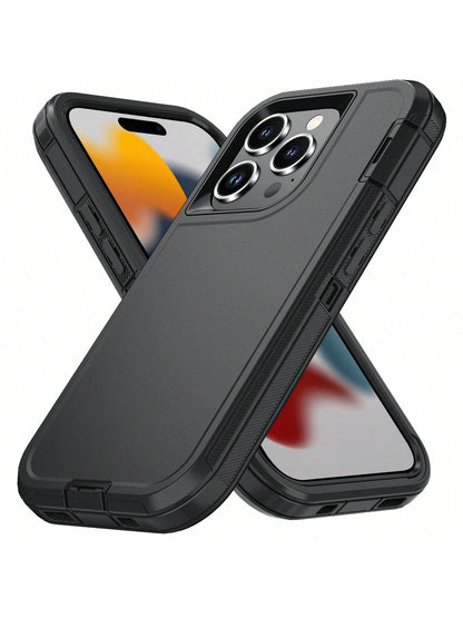 FOGEEK Black Pink Military-Grade Anti-Drop Military-Grade Anti-Drop Shockproof Basic Military Grade Anti-Fall Basic Shock-Proof Drop-Proof Anti-Slip 3-In-1 Heavy Duty Protective Phone Case Compatible