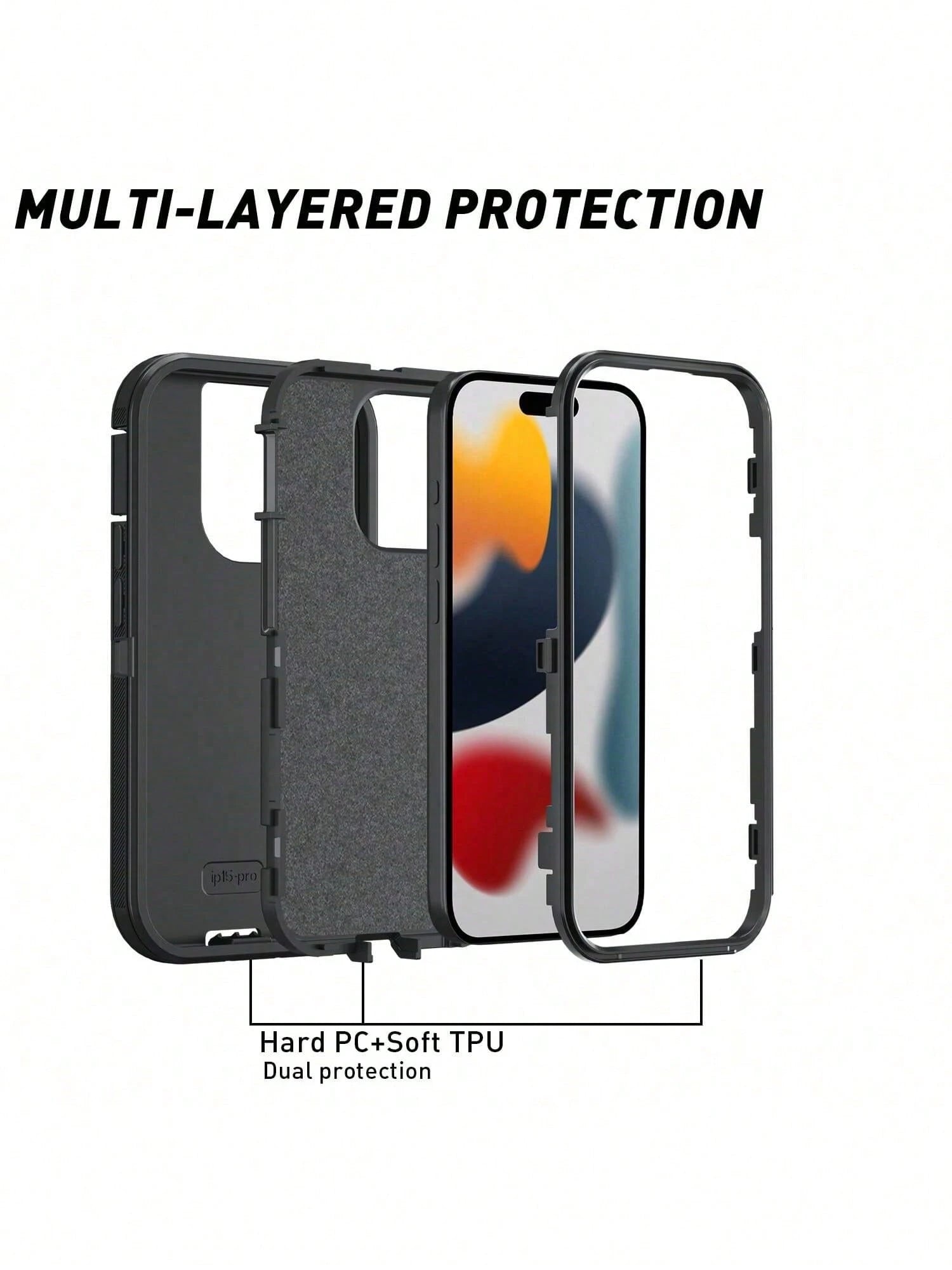 FOGEEK Shockproof Military Grade Shockproof Military-Grade Anti-Fall Shockproof Heavy Duty Protective Case (3-In-1) [Shock-Proof] [Anti-Fall] [Anti-Slip] Multilayer Protection Phone Case Waterproof Sc
