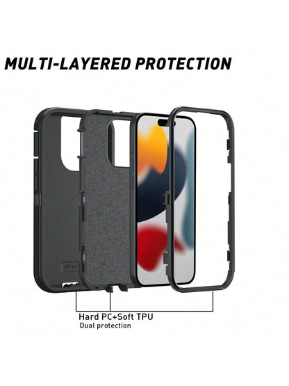 FOGEEK Shockproof Military Grade Shockproof Military-Grade Anti-Fall Shockproof Heavy Duty Protective Case (3-In-1) [Shock-Proof] [Anti-Fall] [Anti-Slip] Multilayer Protection Phone Case Waterproof Sc