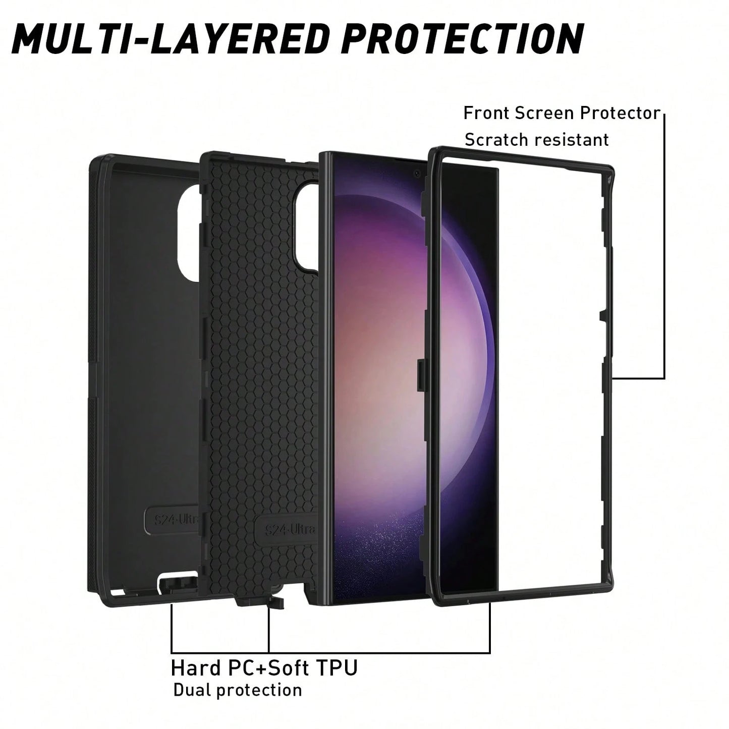 FOGEEK Shockproof Military Grade Shockproof Military-Grade Anti-Fall Shockproof Heavy Duty Protective Case (3-In-1) [Shock-Proof] [Anti-Fall] [Anti-Slip] Multilayer Protection Phone Case Waterproof Sc