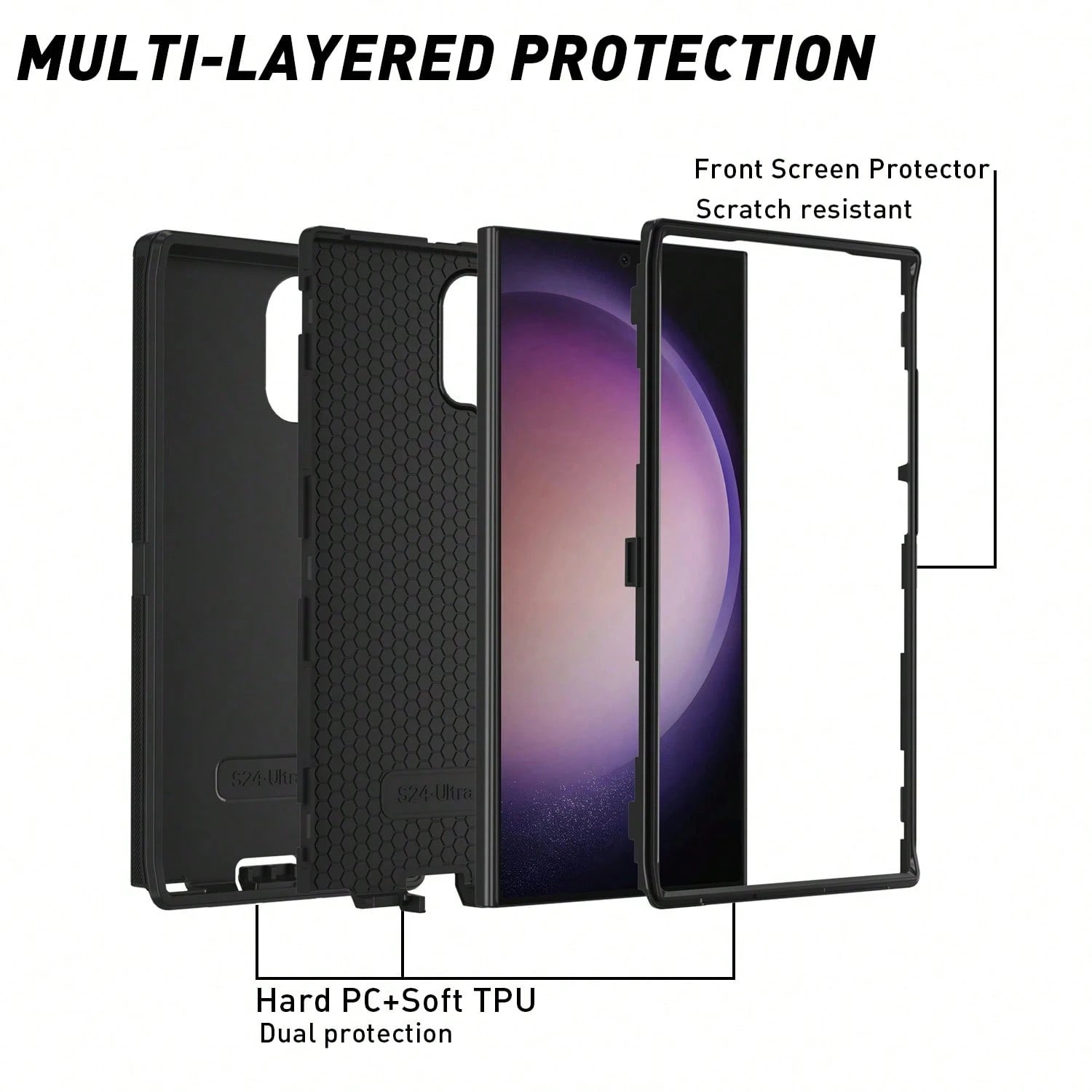 FOGEEK Shockproof Military Grade Shockproof Military-Grade Anti-Fall Shockproof Heavy Duty Protective Case (3-In-1) [Shock-Proof] [Anti-Fall] [Anti-Slip] Multilayer Protection Phone Case Waterproof Sc