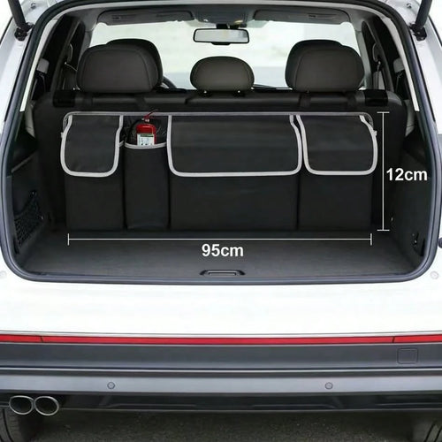 Foldable Car Backseat Organizer, Hanging Trunk Storage Bag With Large Capacity Pockets, Water-Resistant Auto Trunk Organizer For Car, SUV, Minivan, Universal Fit Vehicle Organizer For Trunk