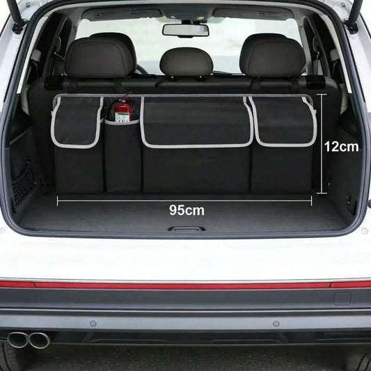 Foldable Car Backseat Organizer, Hanging Trunk Storage Bag With Large Capacity Pockets, Water-Resistant Auto Trunk Organizer For Car, SUV, Minivan, Universal Fit Vehicle Organizer For Trunk