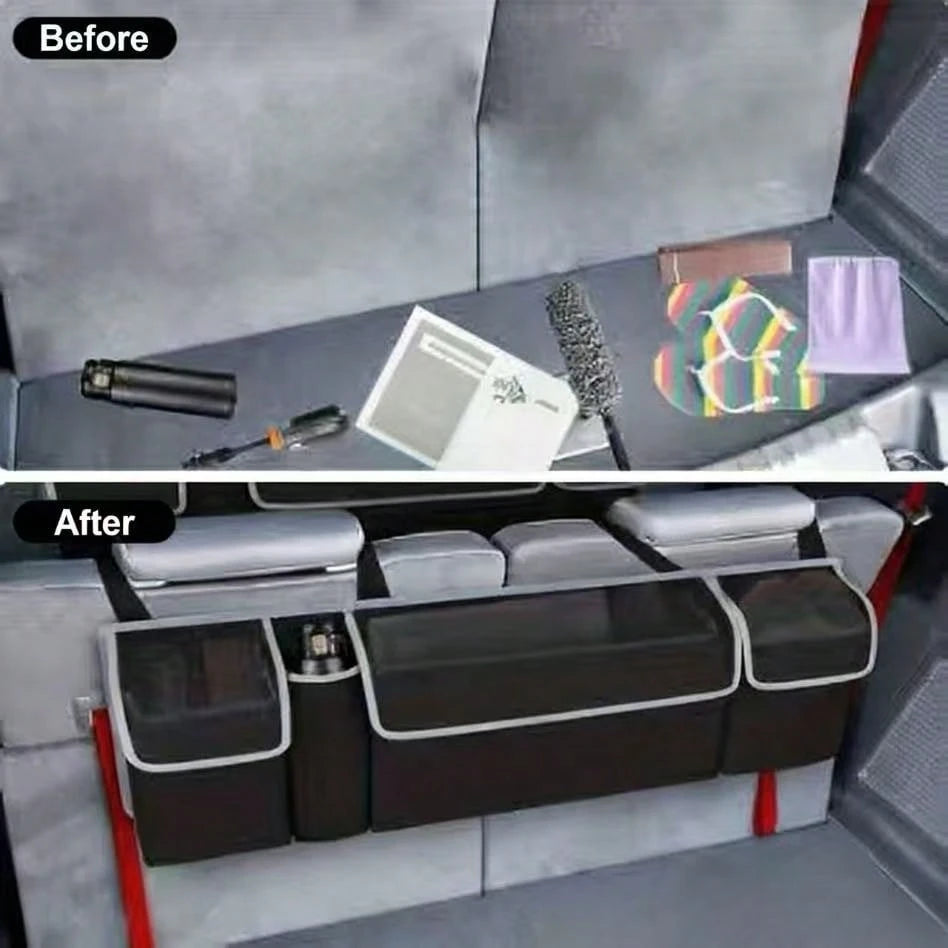 Foldable Car Backseat Organizer, Hanging Trunk Storage Bag With Large Capacity Pockets, Water-Resistant Auto Trunk Organizer For Car, SUV, Minivan, Universal Fit Vehicle Organizer For Trunk