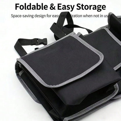 Foldable Car Backseat Organizer, Hanging Trunk Storage Bag With Large Capacity Pockets, Water-Resistant Auto Trunk Organizer For Car, SUV, Minivan, Universal Fit Vehicle Organizer For Trunk