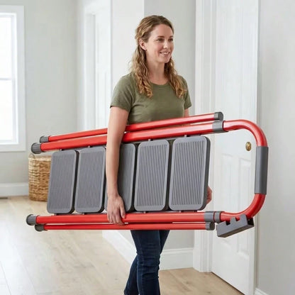 Folding Ladder, 3/4/5-Step Ladder, With A Weight Capacity Of 490 Lbs, Anti-Slip Wide Pedals With Safety Locks, Rust-Resistant Material, Suitable For Home, Garage, Outdoor, And Industrial Use