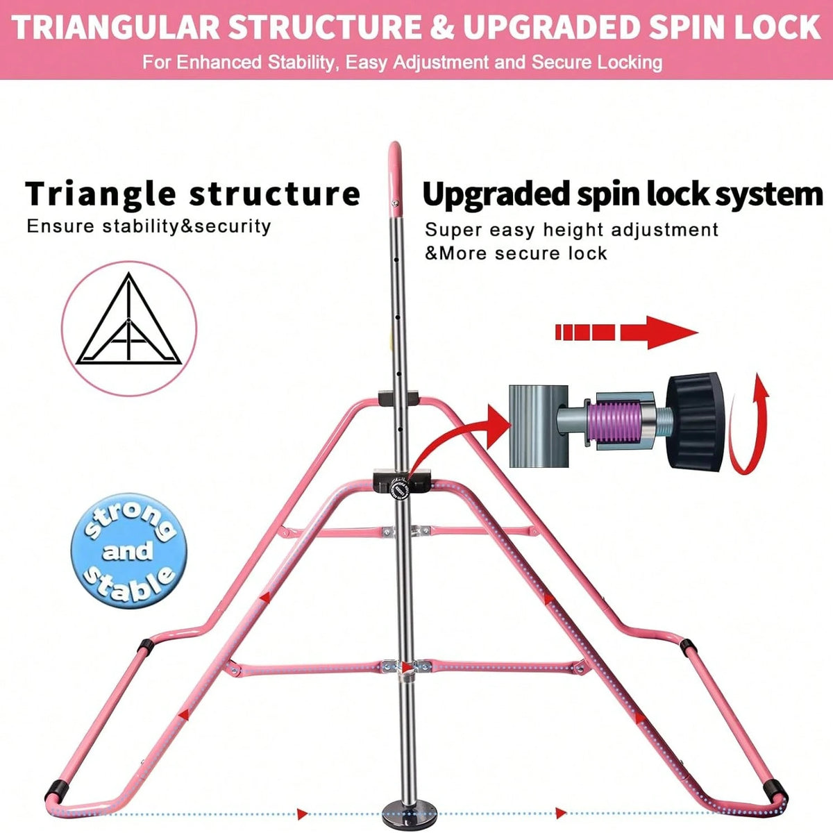 Folding Telescopic Gymnastics Bar Height-Adjustable Gymnastics Horizontal Bar Fitness Climbing Tower Home Gym Frame