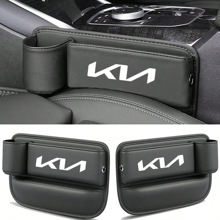 For KIA Car Accessories Car Seat Gap Water Cup Holder Leather Crevice Side Storage Box