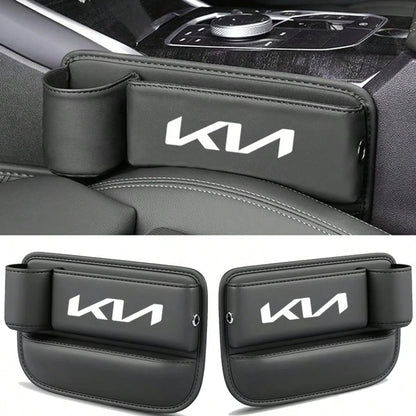 For KIA Car Accessories Car Seat Gap Water Cup Holder Leather Crevice Side Storage Box