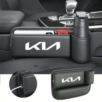 For KIA Car Accessories Car Seat Gap Water Cup Holder Leather Crevice Side Storage Box