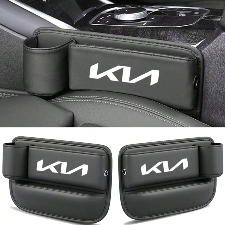 For KIA Car Accessories Car Seat Gap Water Cup Holder Leather Crevice Side Storage Box