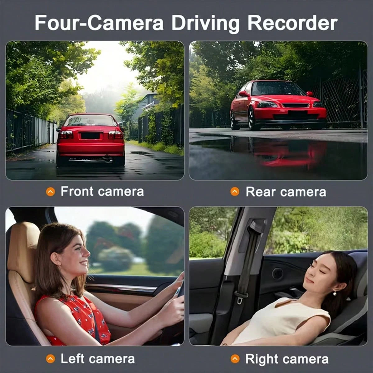 Four-Camera Car Dash Cam- 1080P Front, 720P Front And Rear, Full Car Loop Recording, Supports HD Night Vision, Wide Dynamic Imaging Technology, Reversing Image, A Common Accessory Gift For Driving