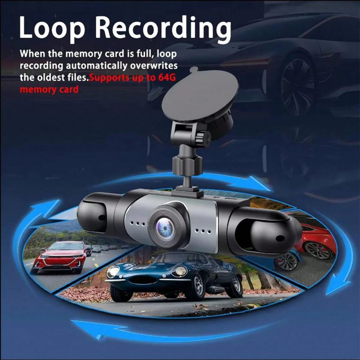 Four-Camera Car Dash Cam- 1080P Front, 720P Front And Rear, Full Car Loop Recording, Supports HD Night Vision, Wide Dynamic Imaging Technology, Reversing Image, A Common Accessory Gift For Driving