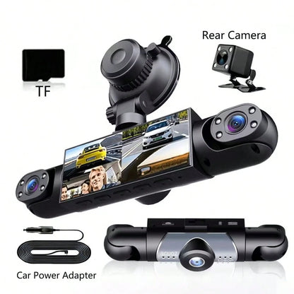 Four-Camera Car Dash Cam- 1080P Front, 720P Front And Rear, Full Car Loop Recording, Supports HD Night Vision, Wide Dynamic Imaging Technology, Reversing Image, A Common Accessory Gift For Driving