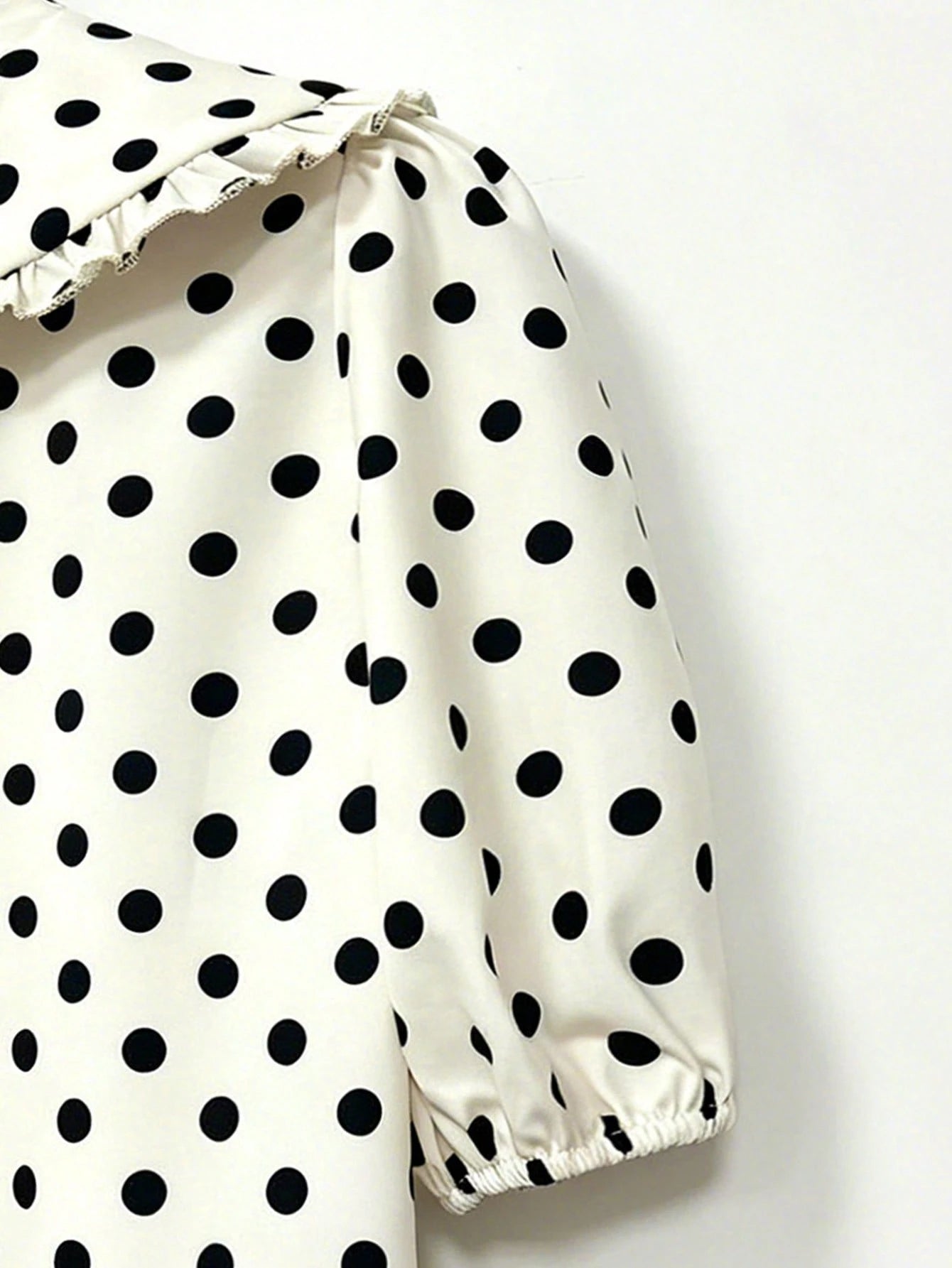 Franclia Fashionable Casual Versatile Peter Pan Collar Puff Sleeve Single-Breasted Loose Women Shirt