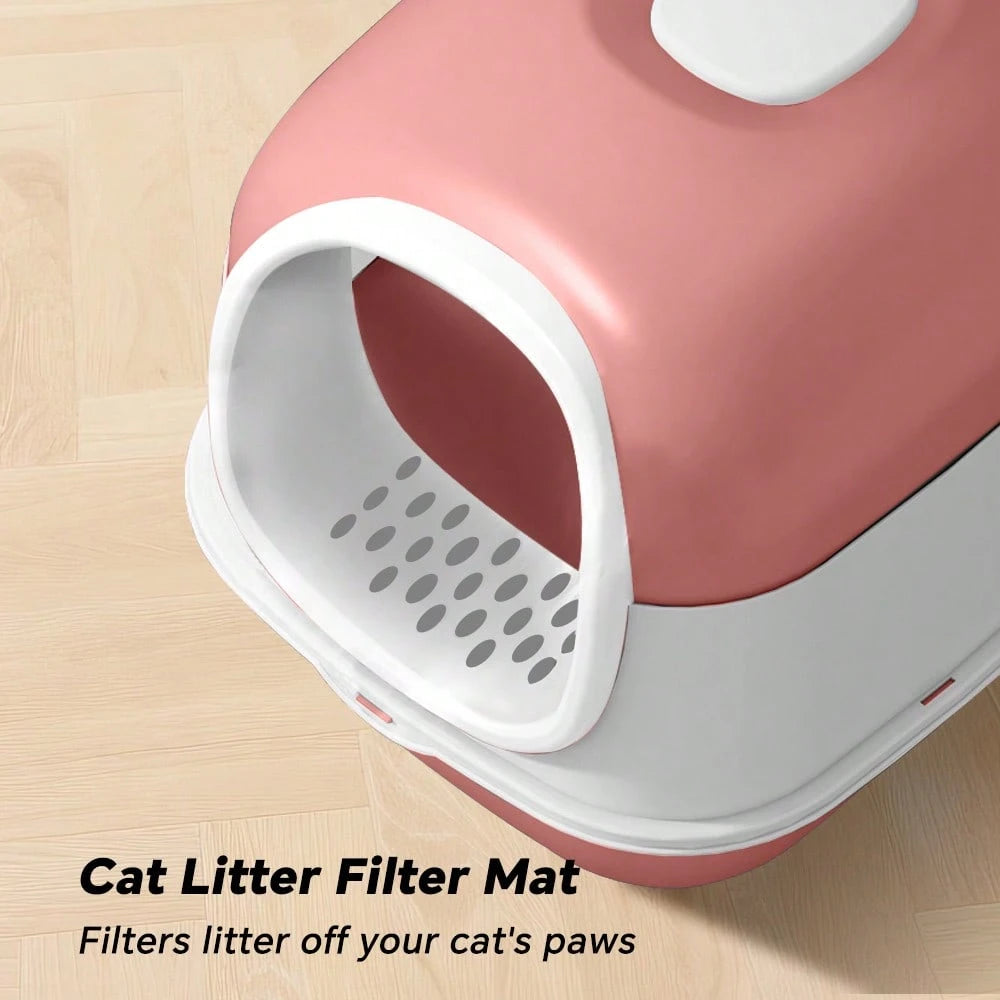 Fully Enclosed Cat Litter Box With Front Door & Anti-Tracking Step, Odor-Locking & Easy Clean Design For Large Cats & Multi-Cat Households, Ideal For Home Living Rooms & Pet Corners