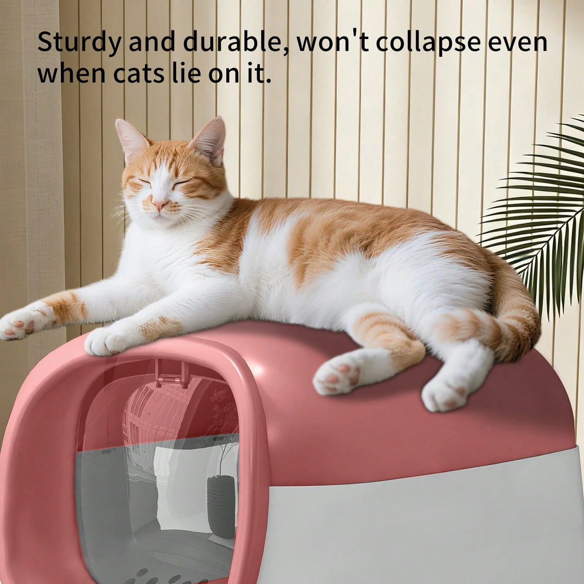Fully Enclosed Cat Litter Box With Front Door & Anti-Tracking Step, Odor-Locking & Easy Clean Design For Large Cats & Multi-Cat Households, Ideal For Home Living Rooms & Pet Corners