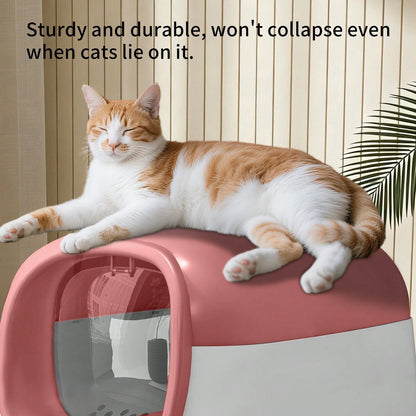 Fully Enclosed Cat Litter Box With Front Door & Anti-Tracking Step, Odor-Locking & Easy Clean Design For Large Cats & Multi-Cat Households, Ideal For Home Living Rooms & Pet Corners