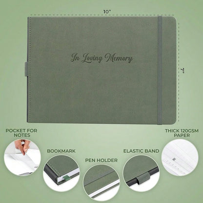 Funeral Guest Book For Memorial & Funeral Services – In Loving Memory Guest Sign In Book For Funerals – 738 Guest Entries With Name & Address, 129 Pages, Hardcover, 10x7″ (Dark Terracotta)
