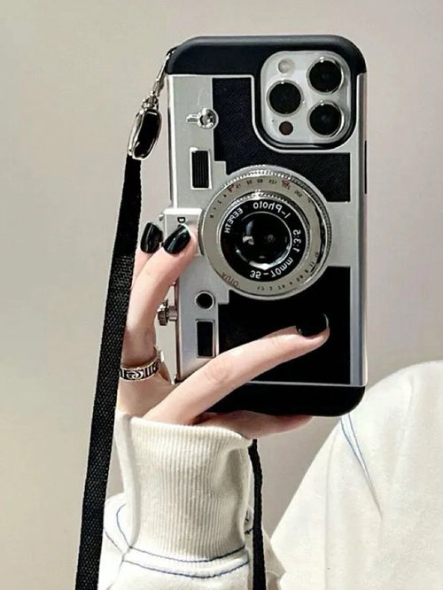 Funny Crossbody 3d Camera Shaped Phone Case Compatible With 14 Pro Max, Comptible With 13 With Lanyard, Comptible With 11/12/X/Xs/Xr/Xs Max Waterproof Shockproof Anti-Fall Scratch Resistant, Birthday