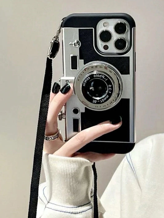 Funny Crossbody 3d Camera Shaped Phone Case Compatible With 14 Pro Max, Comptible With 13 With Lanyard, Comptible With 11/12/X/Xs/Xr/Xs Max Waterproof Shockproof Anti-Fall Scratch Resistant, Birthday